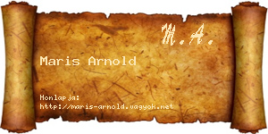 Maris Arnold névjegykártya